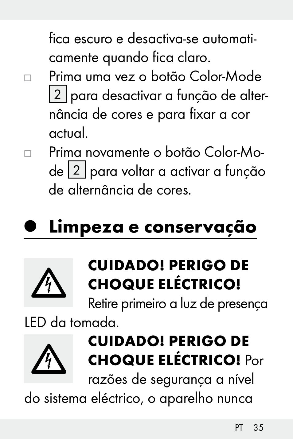 Limpeza e conservação | Livarno Z32148A-BS User Manual | Page 35 / 63