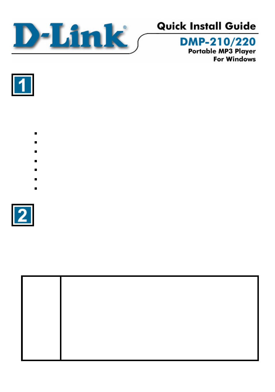 D-Link DMP-220 User Manual | 8 pages