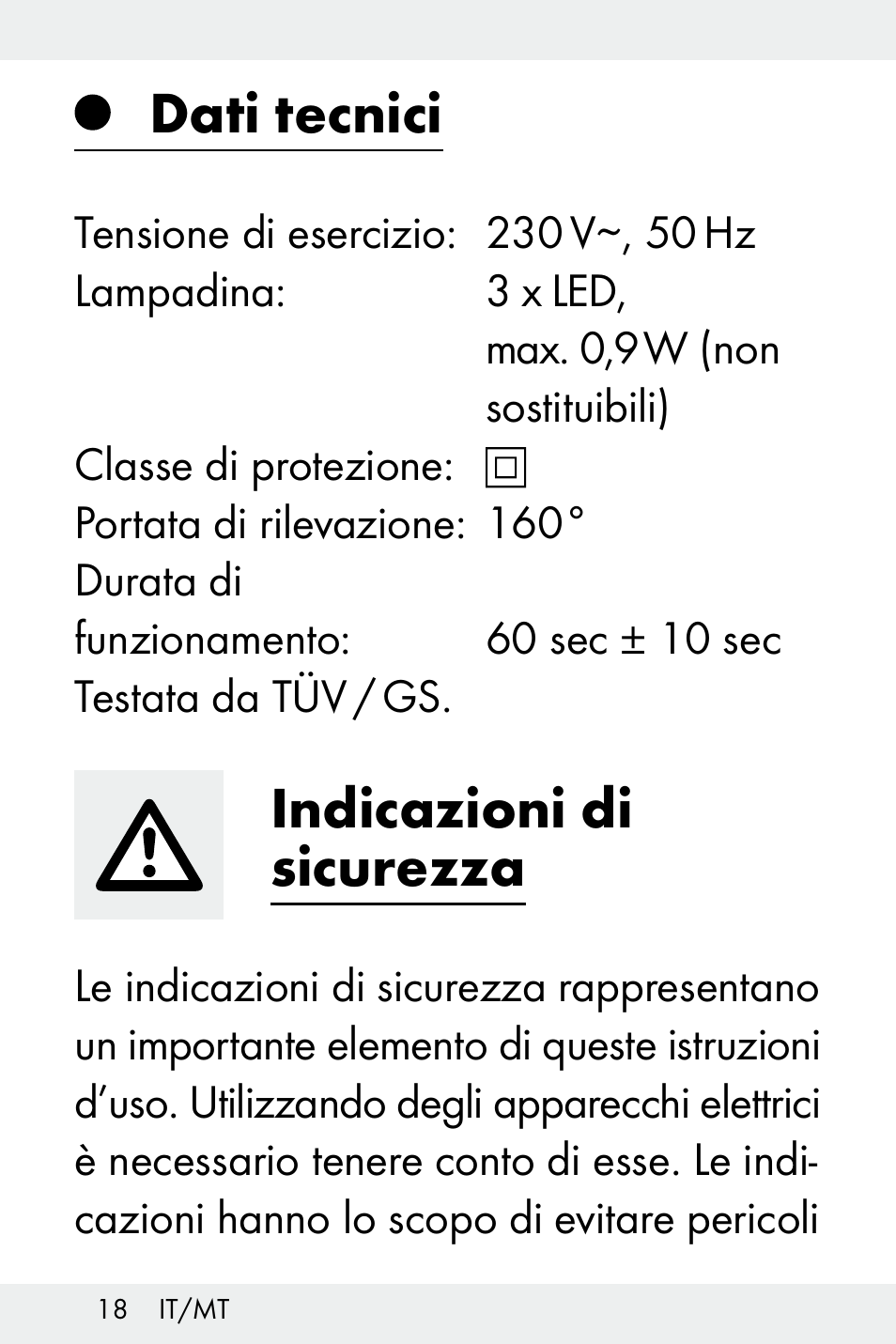 Dati tecnici, Indicazioni di sicurezza | Livarno Z32148B-BS User Manual | Page 18 / 62