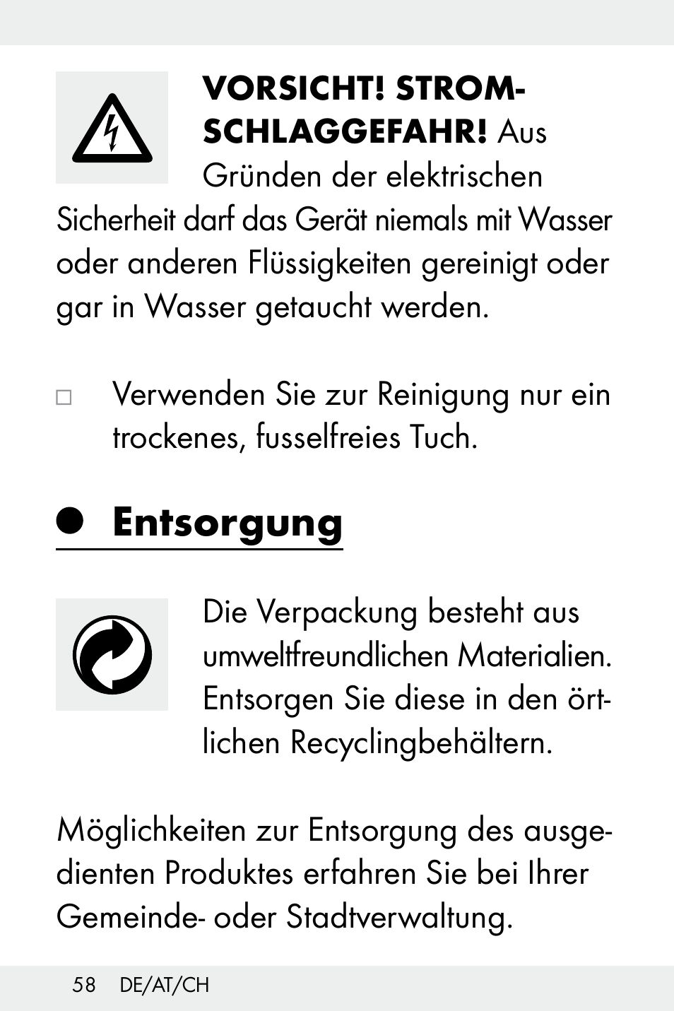 Entsorgung | Livarno Z32148B-BS User Manual | Page 58 / 62