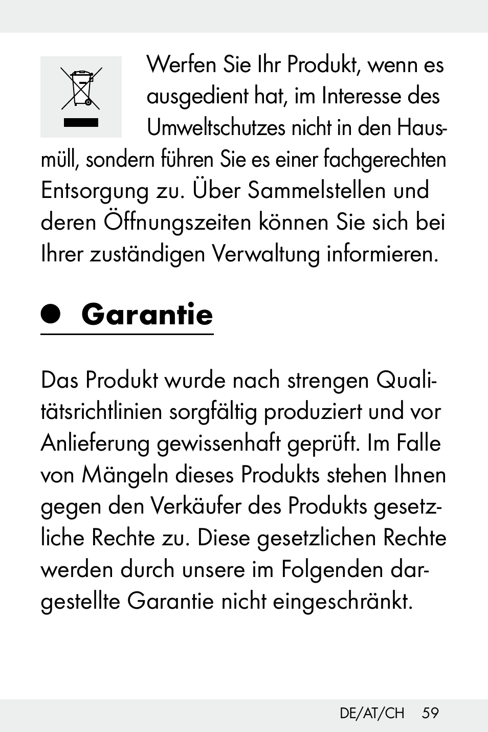 Garantie | Livarno Z32148B-BS User Manual | Page 59 / 62