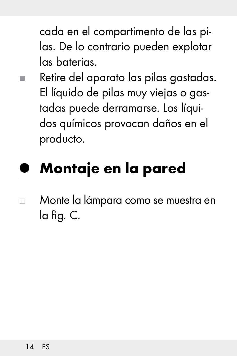 Montaje en la pared | Livarno Z32148C User Manual | Page 14 / 81