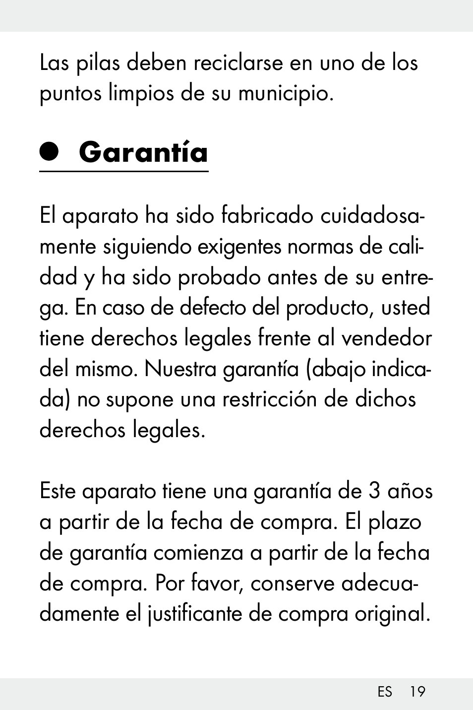 Garantía | Livarno Z32148C User Manual | Page 19 / 81