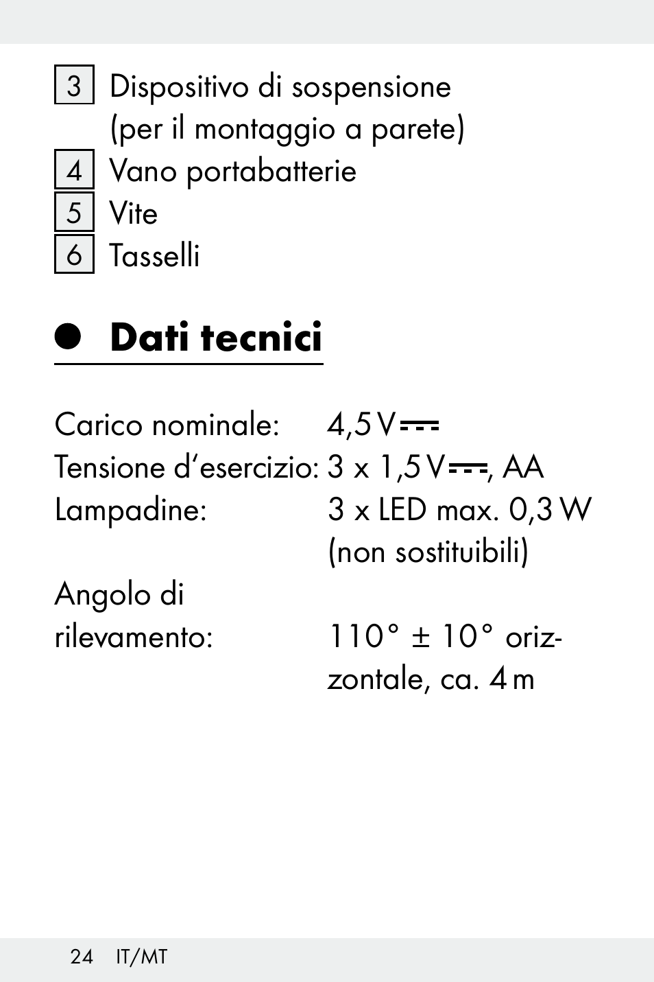 Dati tecnici | Livarno Z32148C User Manual | Page 24 / 81