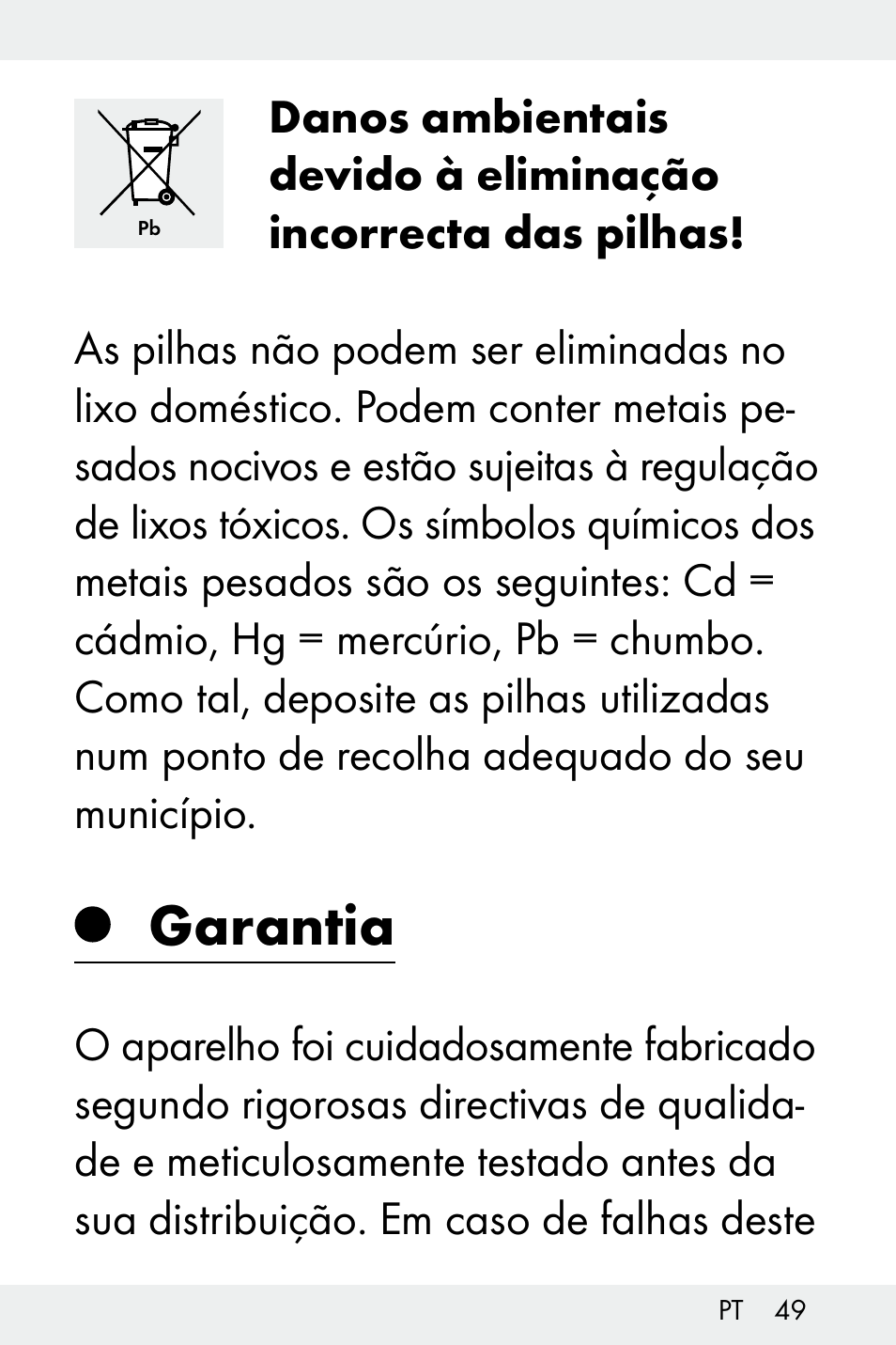 Garantia | Livarno Z32148C User Manual | Page 49 / 81