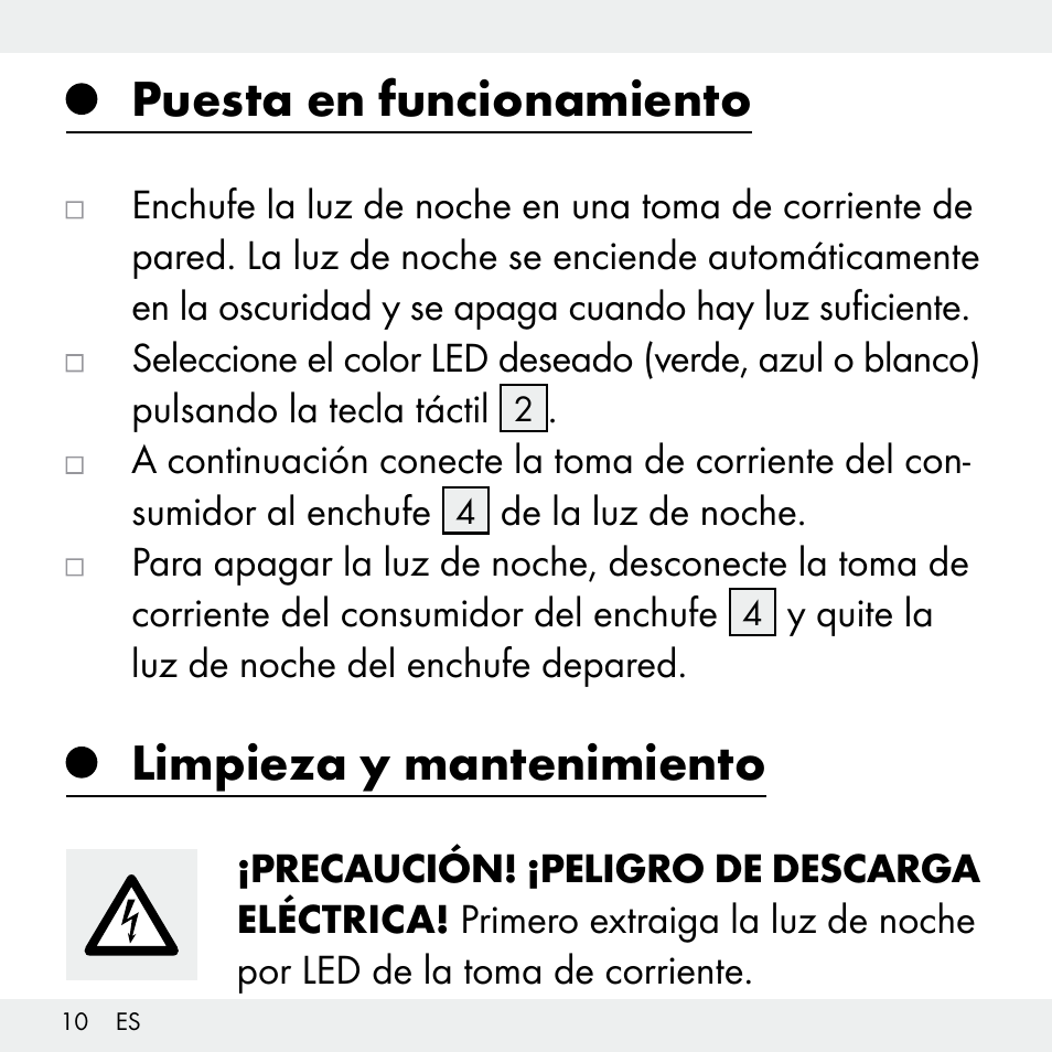 Puesta en funcionamiento, Limpieza y mantenimiento | Livarno Z31503-BS User Manual | Page 10 / 56