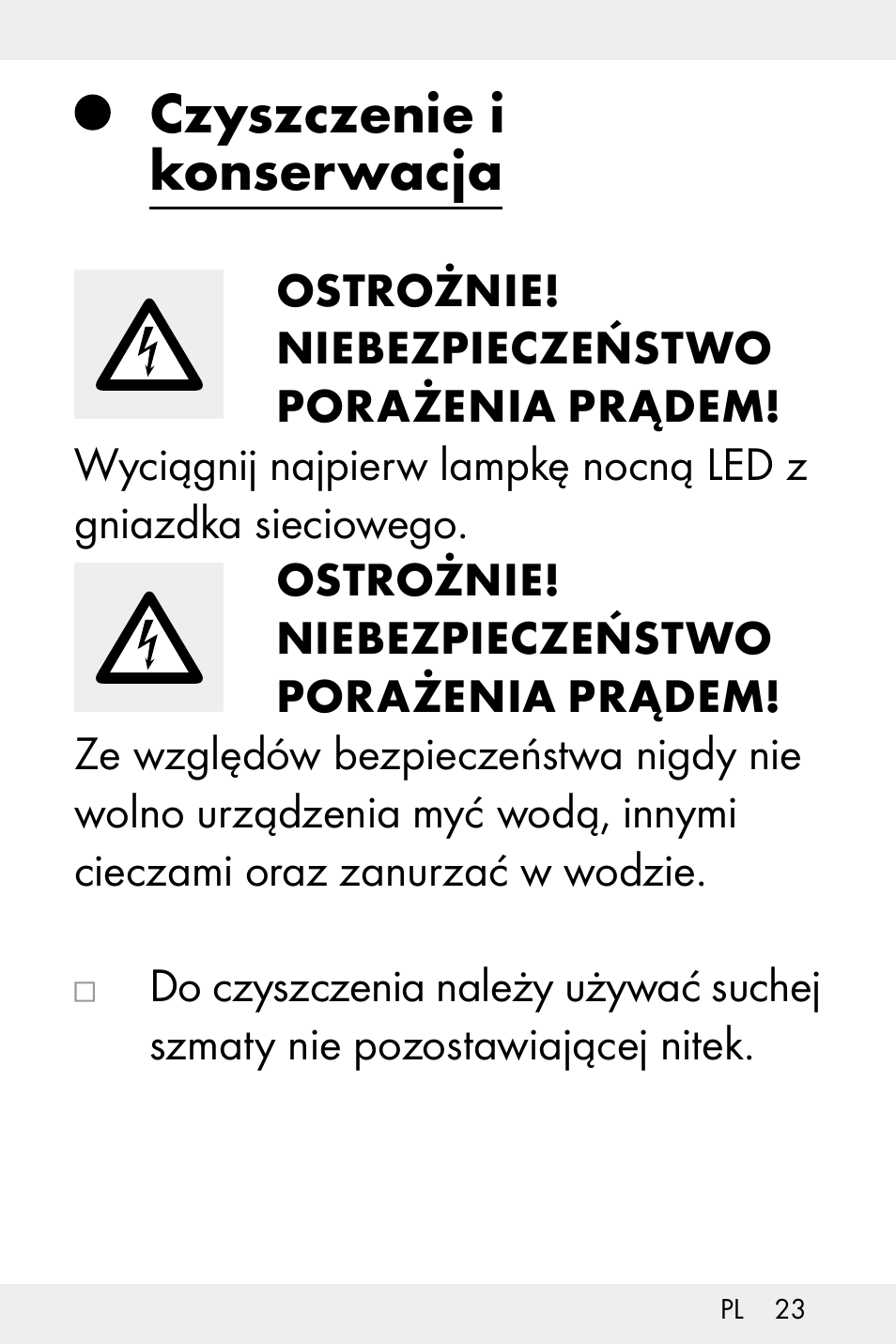 Czyszczenie i konserwacja | Livarno Z32148A-BS User Manual | Page 23 / 83