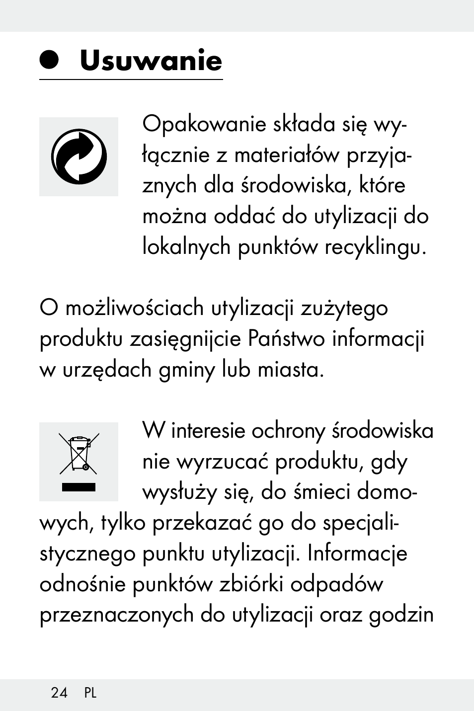 Usuwanie | Livarno Z32148A-BS User Manual | Page 24 / 83