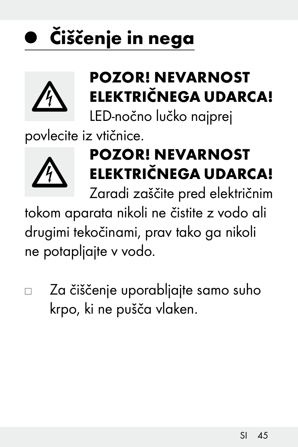 Čiščenje in nega | Livarno Z32148A-BS User Manual | Page 45 / 83