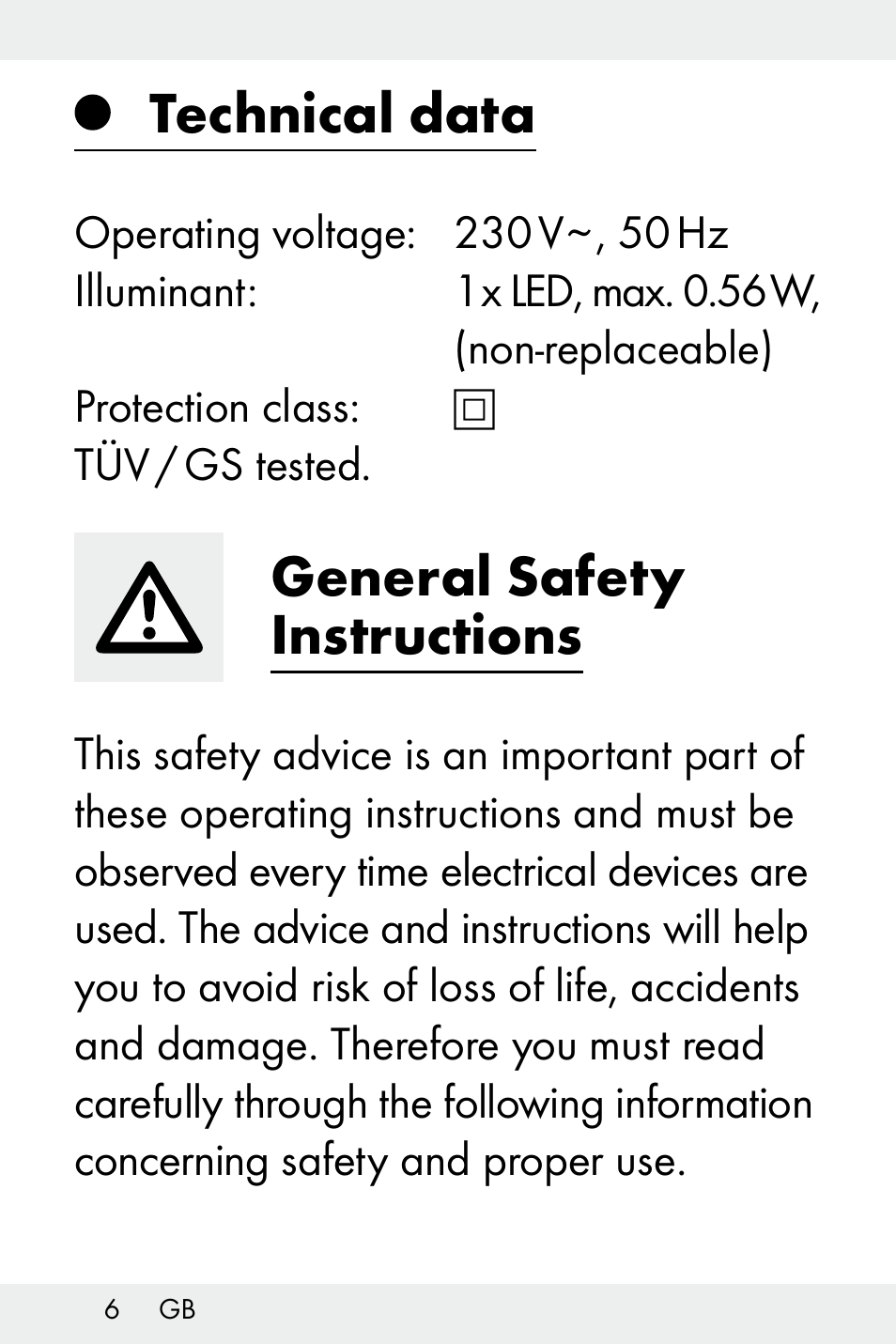 Technical data, General safety instructions | Livarno Z32148A-BS User Manual | Page 6 / 83