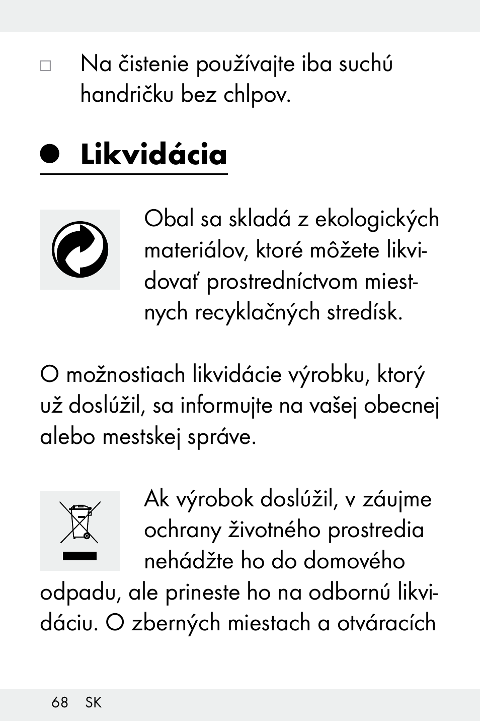 Likvidácia | Livarno Z32148A-BS User Manual | Page 68 / 83