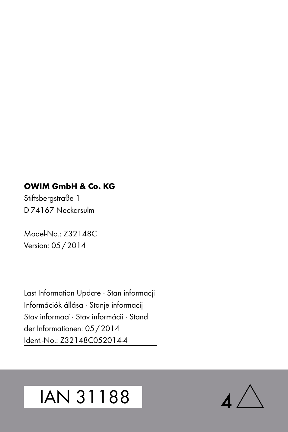 Livarno Z32148C User Manual | Page 107 / 107
