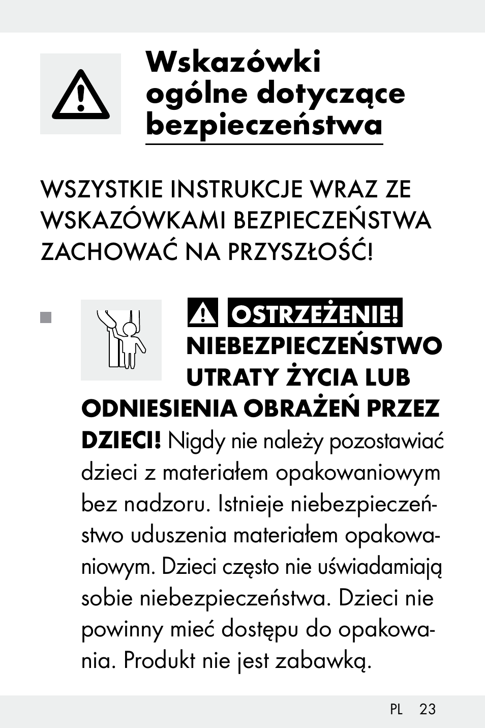Wskazówki ogólne dotyczące bezpieczeństwa | Livarno Z32148C User Manual | Page 23 / 107