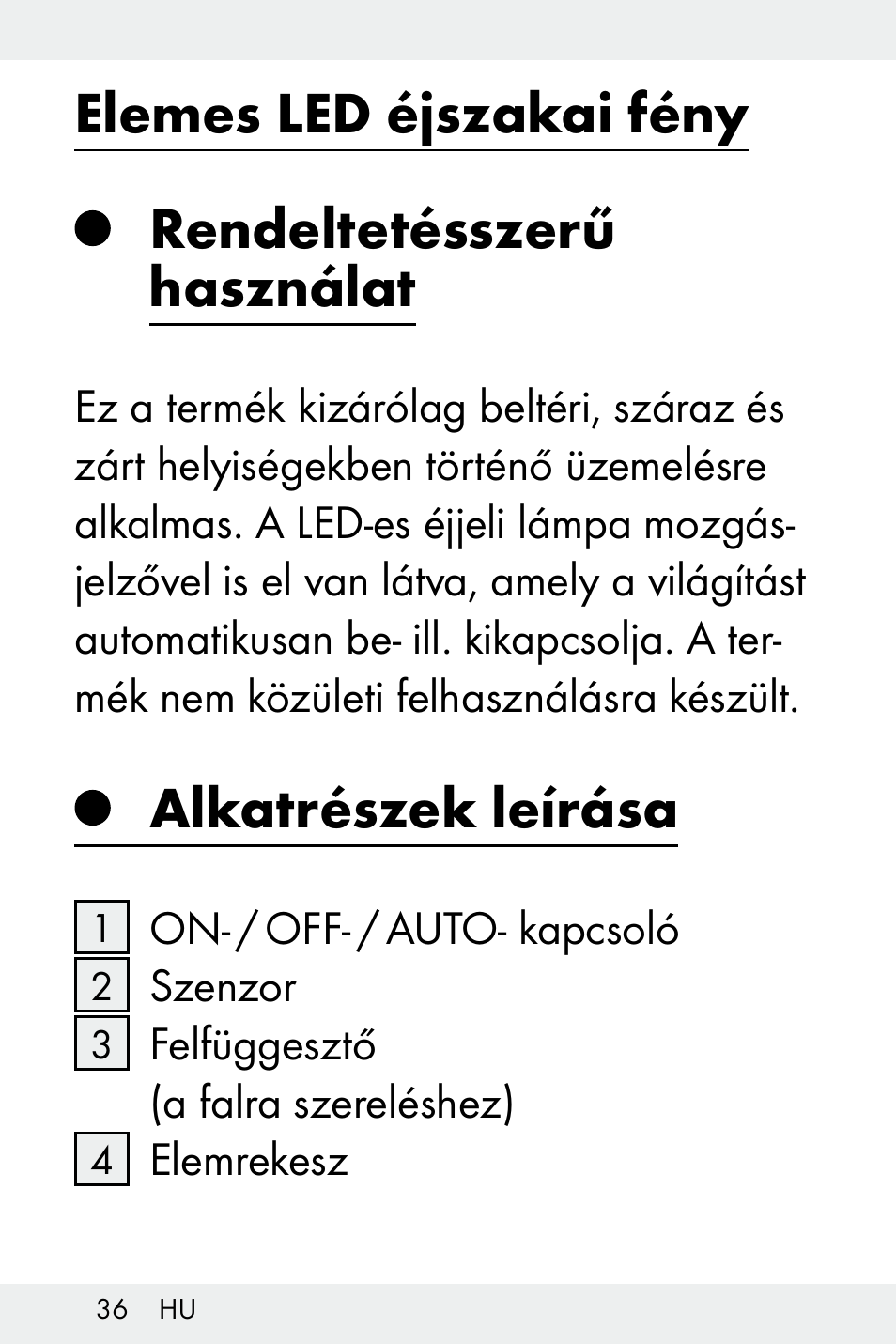 Alkatrészek leírása | Livarno Z32148C User Manual | Page 36 / 107
