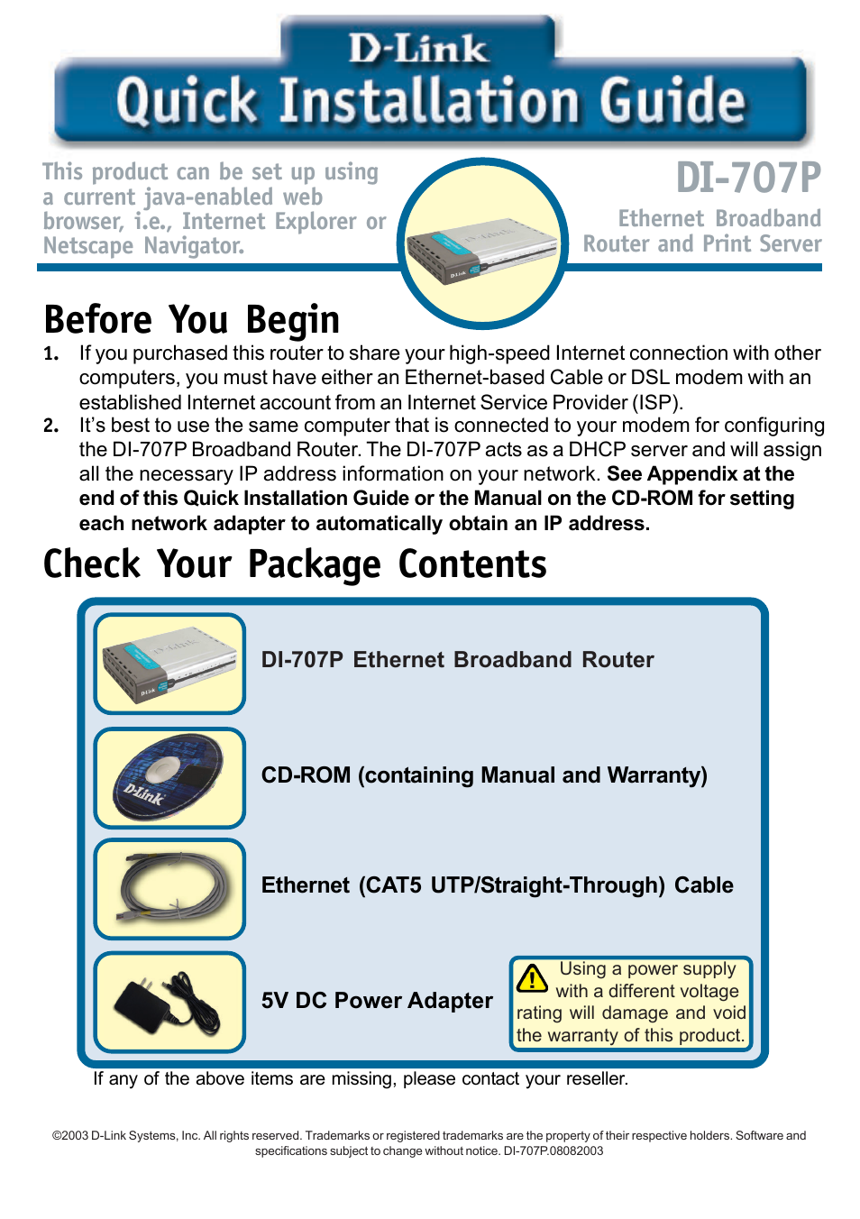 D-Link DI-707P User Manual | 16 pages