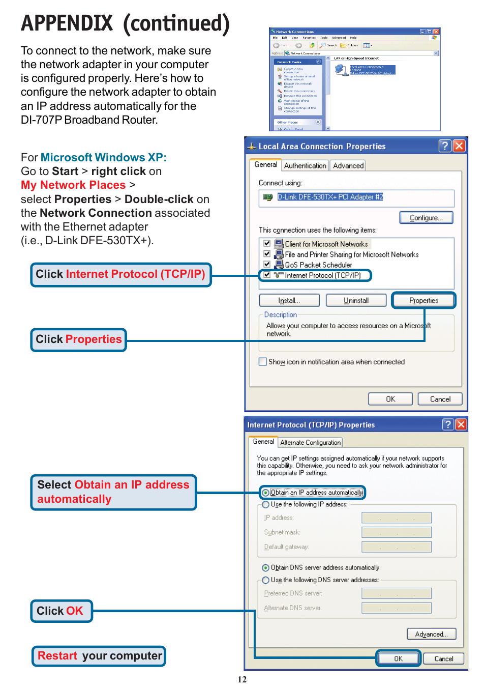 Appendix (continued) | D-Link DI-707P User Manual | Page 12 / 16