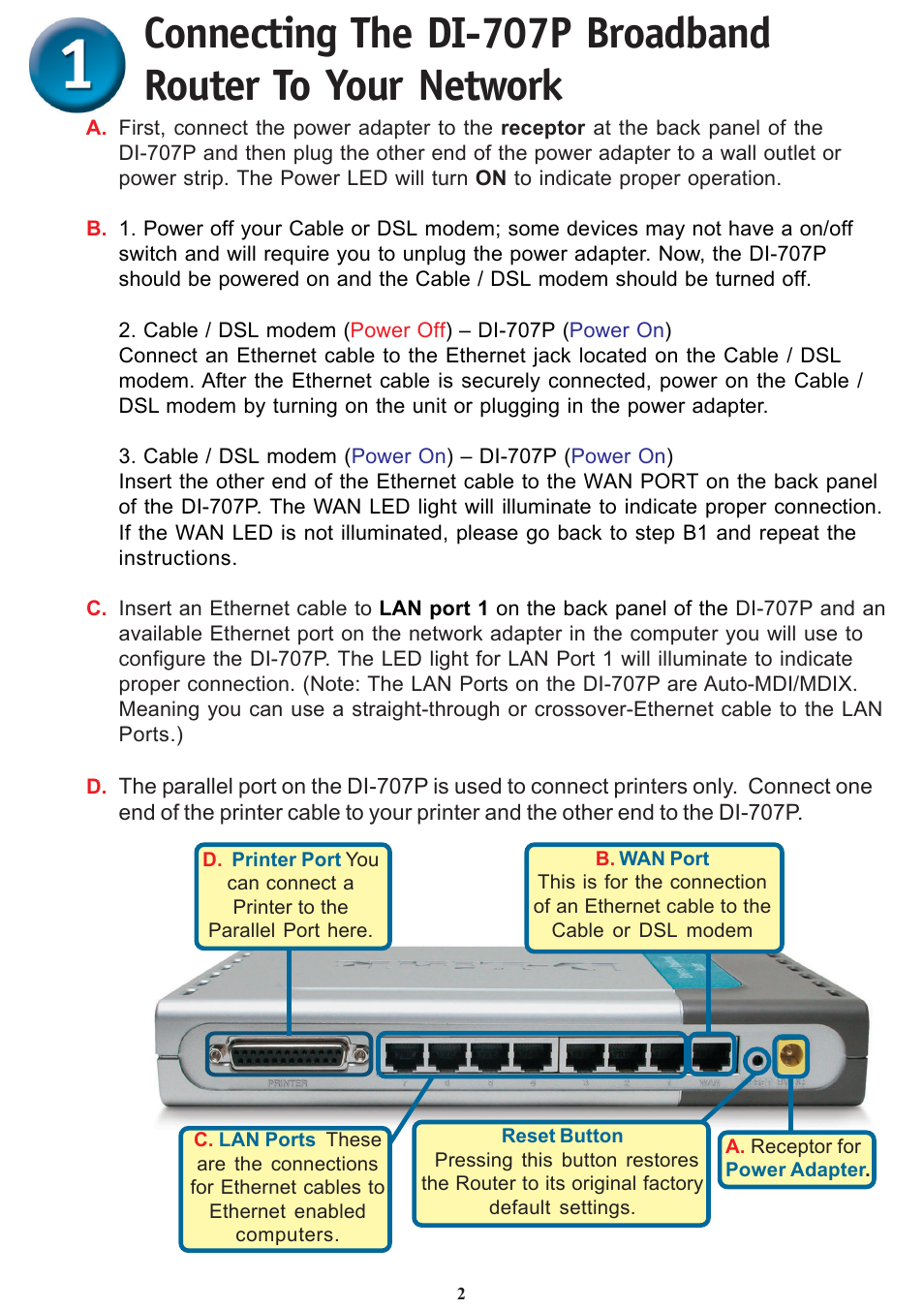 D-Link DI-707P User Manual | Page 2 / 16