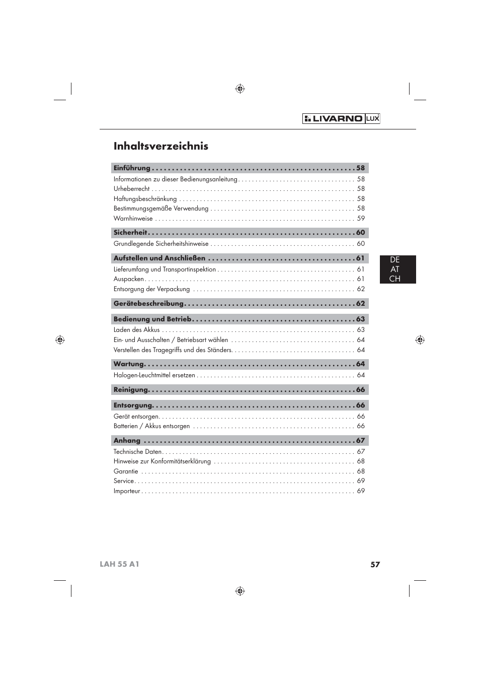 Livarno LAH 55 A1 User Manual | Page 59 / 72