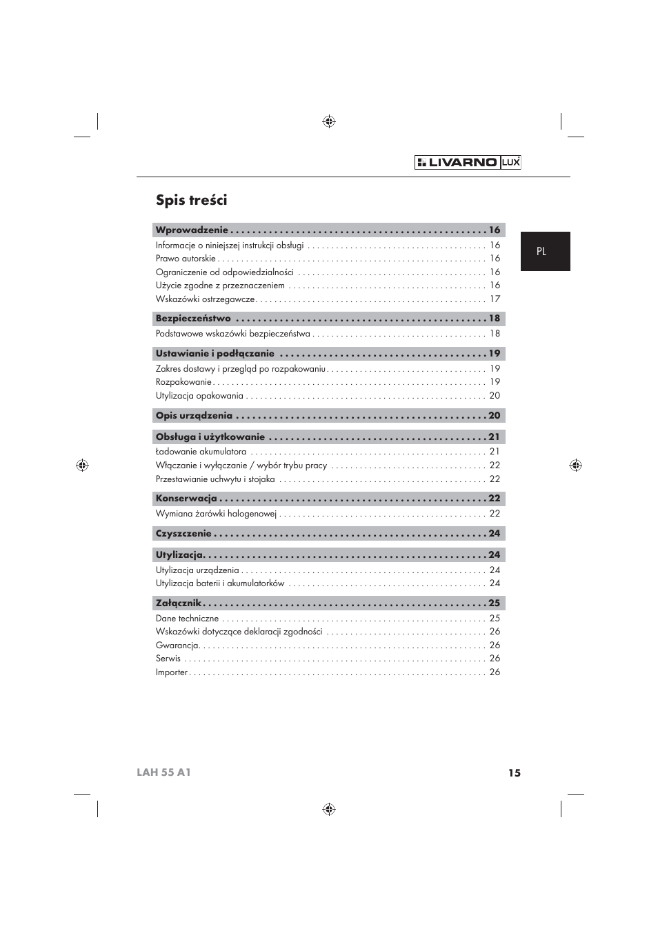 Livarno LAH 55 A1 User Manual | Page 17 / 92