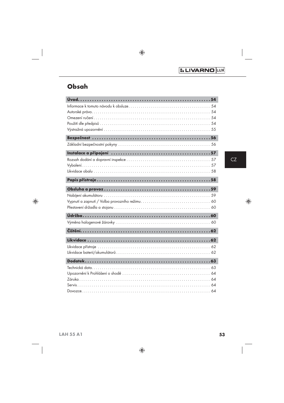 Livarno LAH 55 A1 User Manual | Page 55 / 92