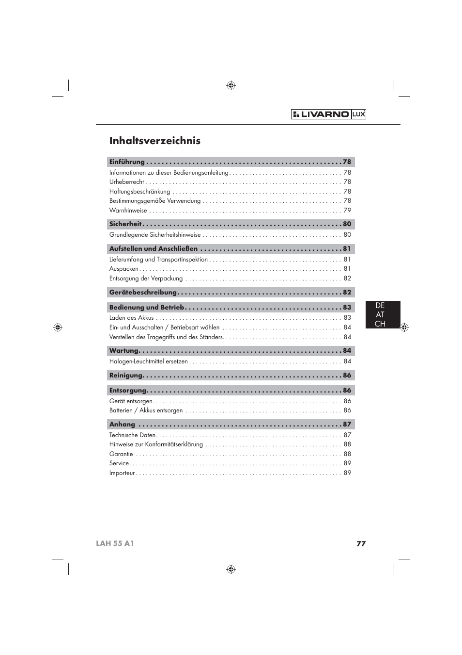 Livarno LAH 55 A1 User Manual | Page 79 / 92