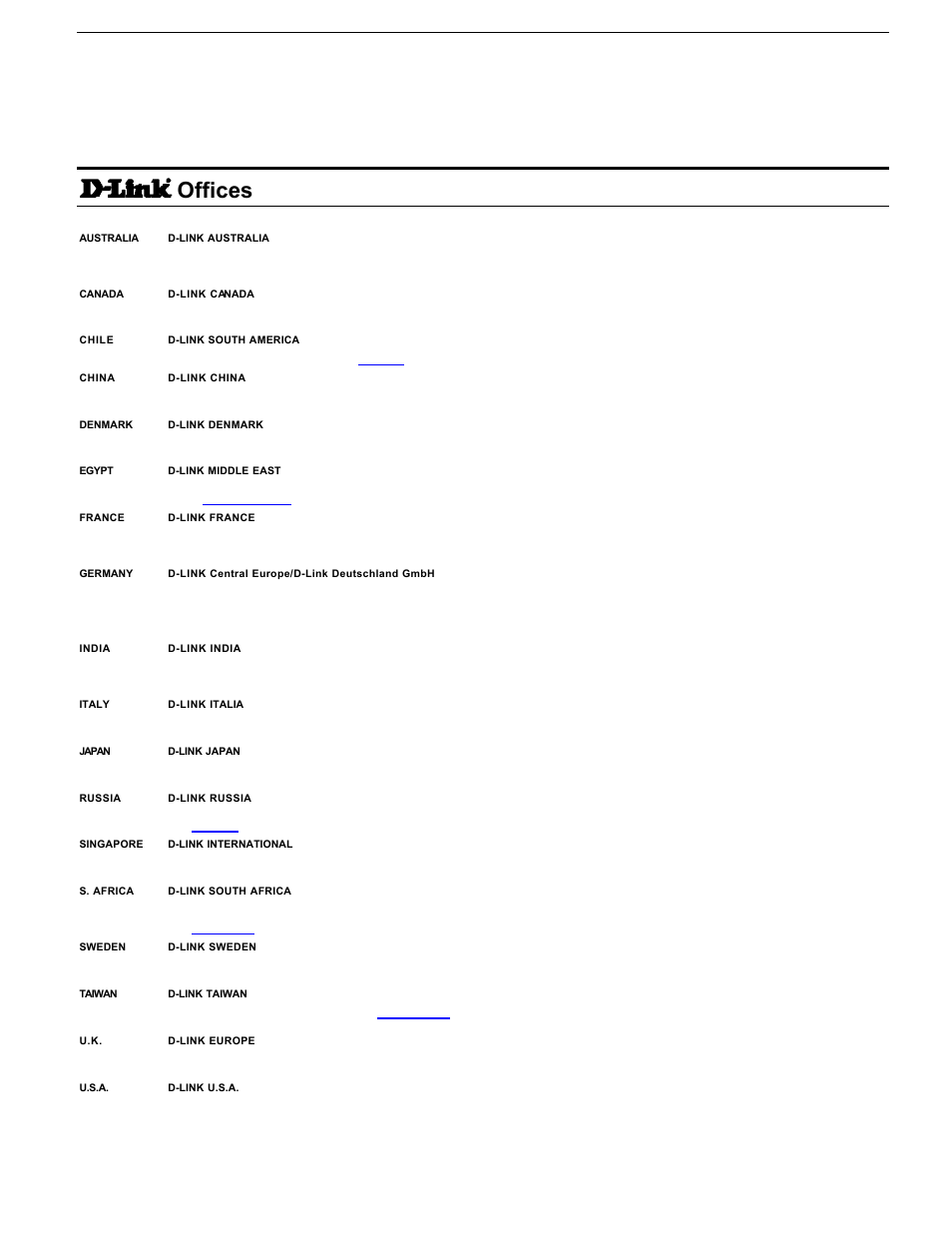 Offices | D-Link DCM-200 User Manual | Page 23 / 32