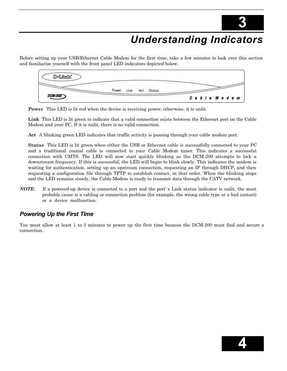 Understanding indicators | D-Link DCM-200 User Manual | Page 8 / 32