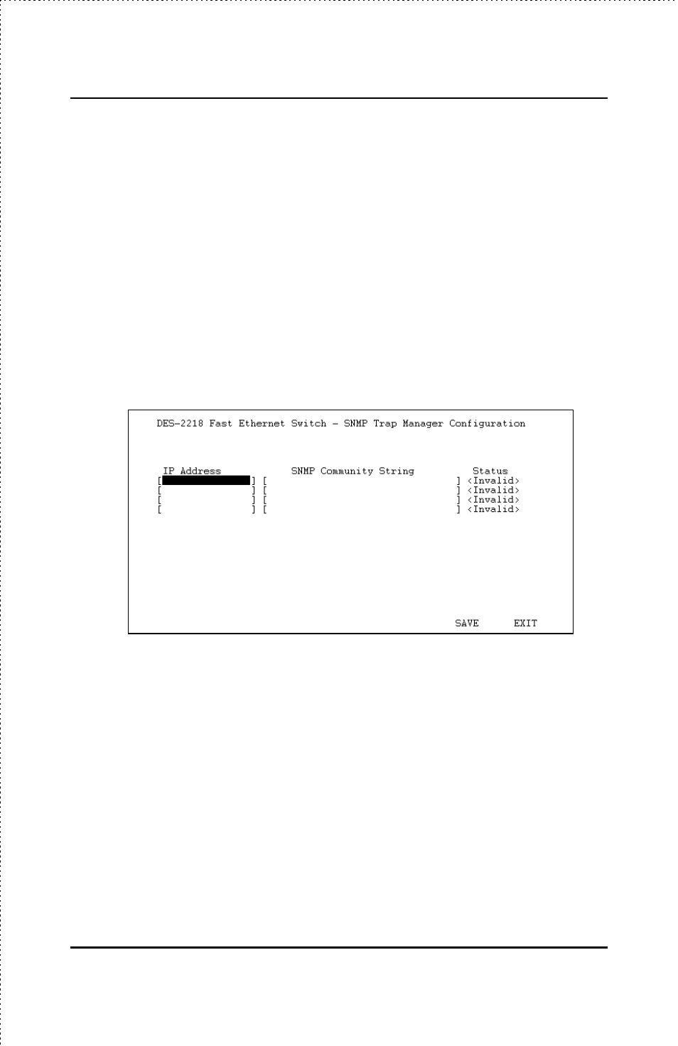 Snmp traps | D-Link DES-2218 User Manual | Page 49 / 86