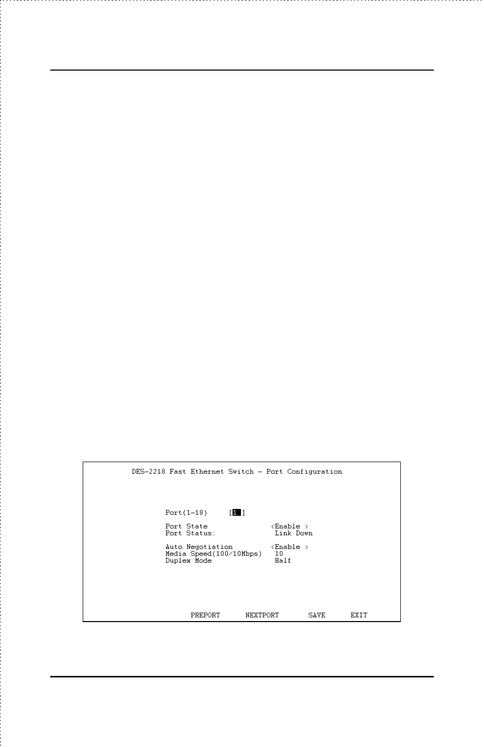 Controlling individual ports | D-Link DES-2218 User Manual | Page 51 / 86