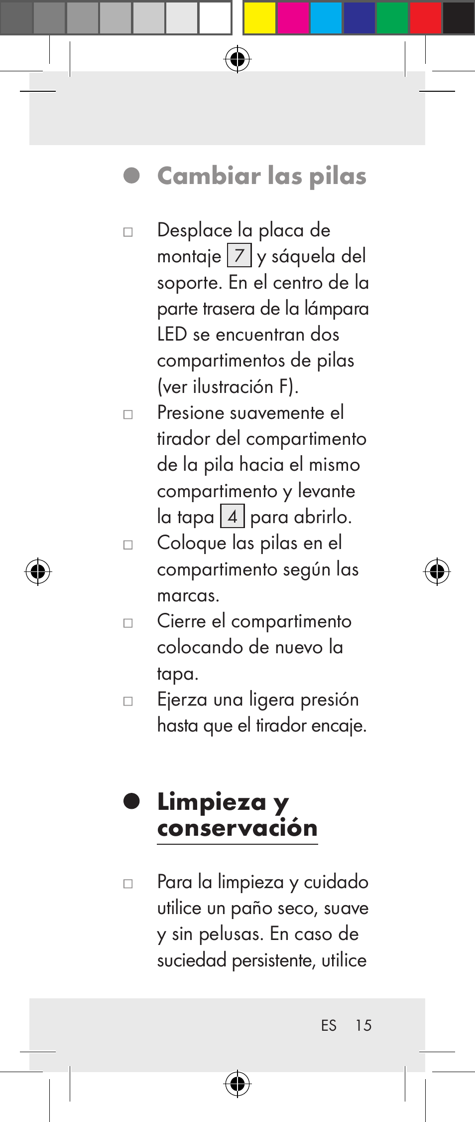 Cambiar las pilas, Limpieza y conservación | Livarno Z31237A Z31237B User Manual | Page 15 / 71