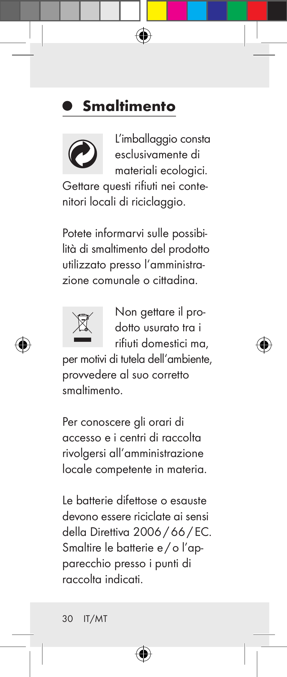 Smaltimento | Livarno Z31237A Z31237B User Manual | Page 30 / 71