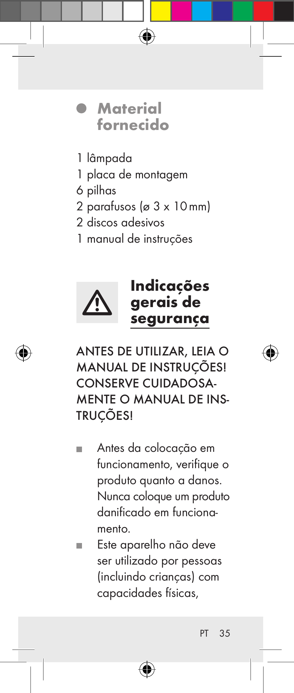 Material fornecido, Indicações gerais de segurança | Livarno Z31237A Z31237B User Manual | Page 35 / 71