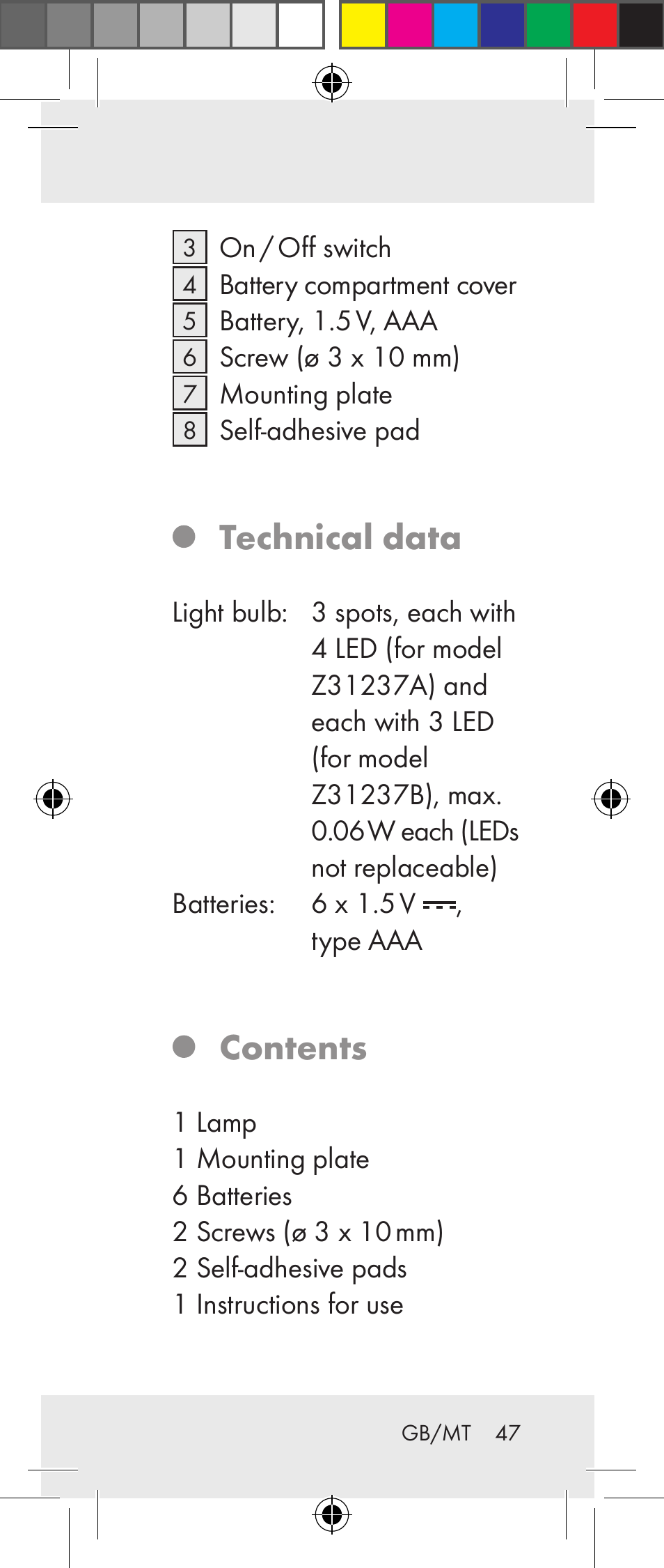 Livarno Z31237A Z31237B User Manual | Page 47 / 71