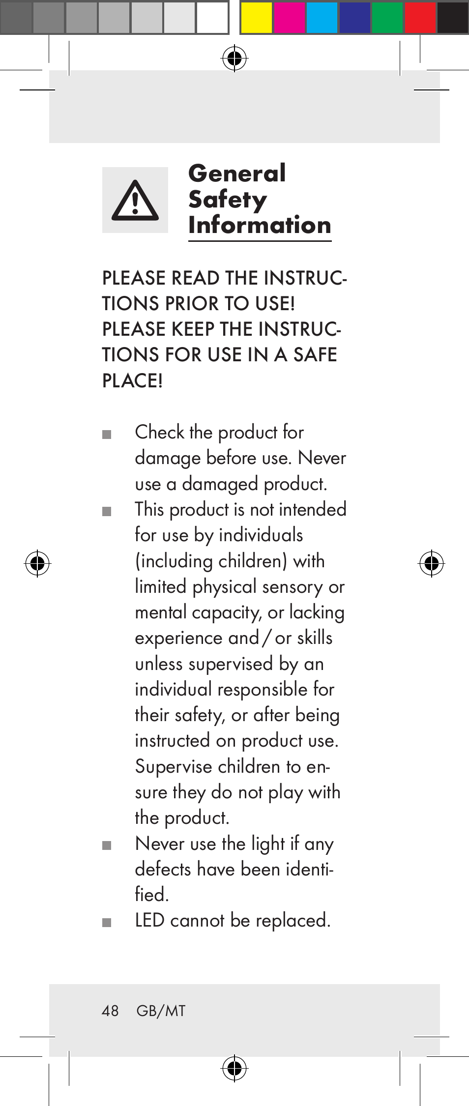 General safety information | Livarno Z31237A Z31237B User Manual | Page 48 / 71