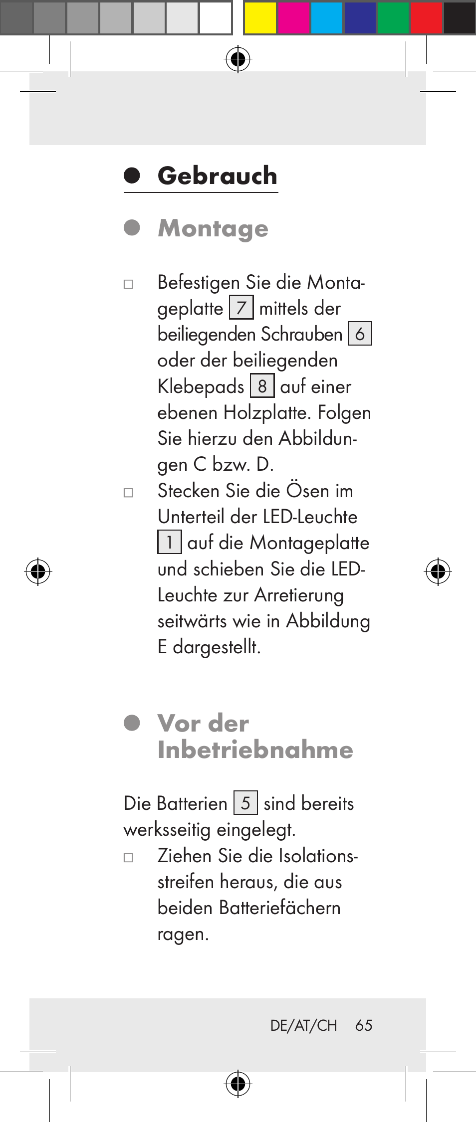 Gebrauch montage, Vor der inbetriebnahme | Livarno Z31237A Z31237B User Manual | Page 65 / 71