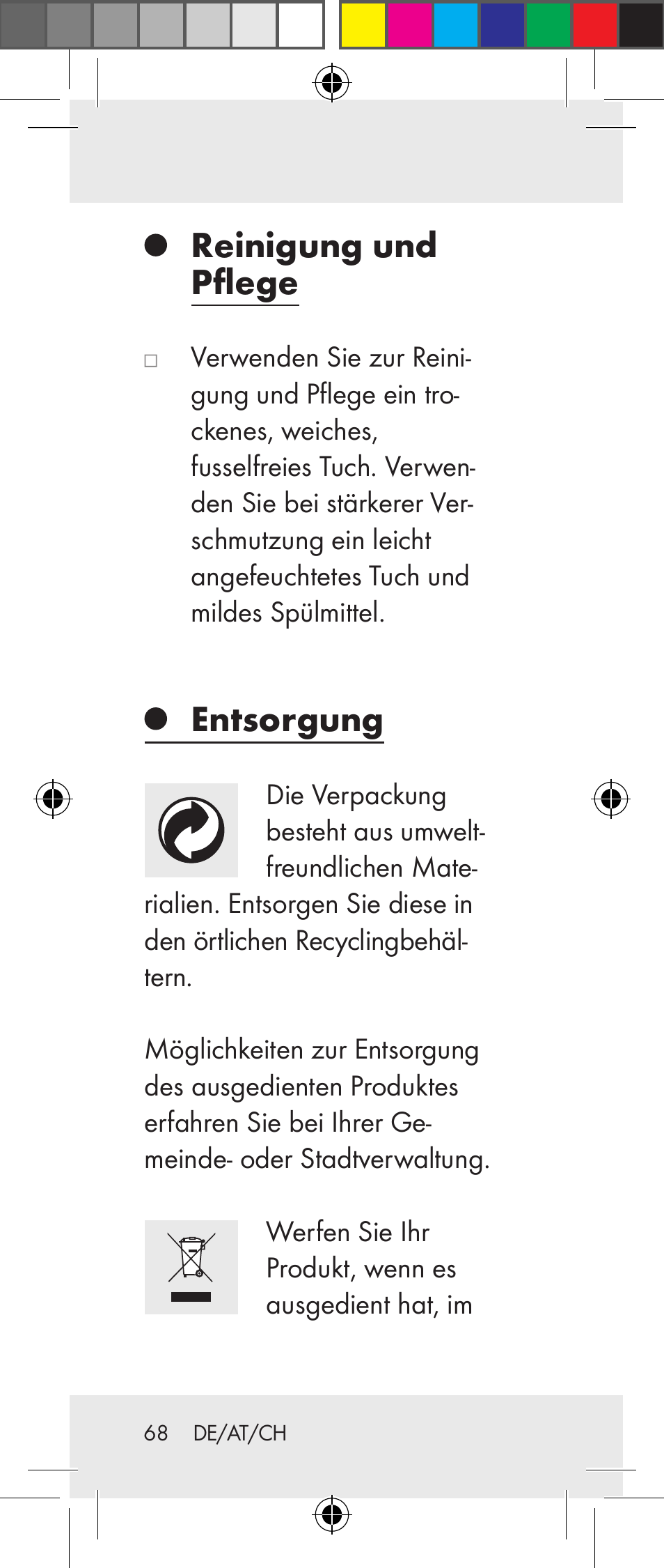 Reinigung und pflege, Entsorgung | Livarno Z31237A Z31237B User Manual | Page 68 / 71