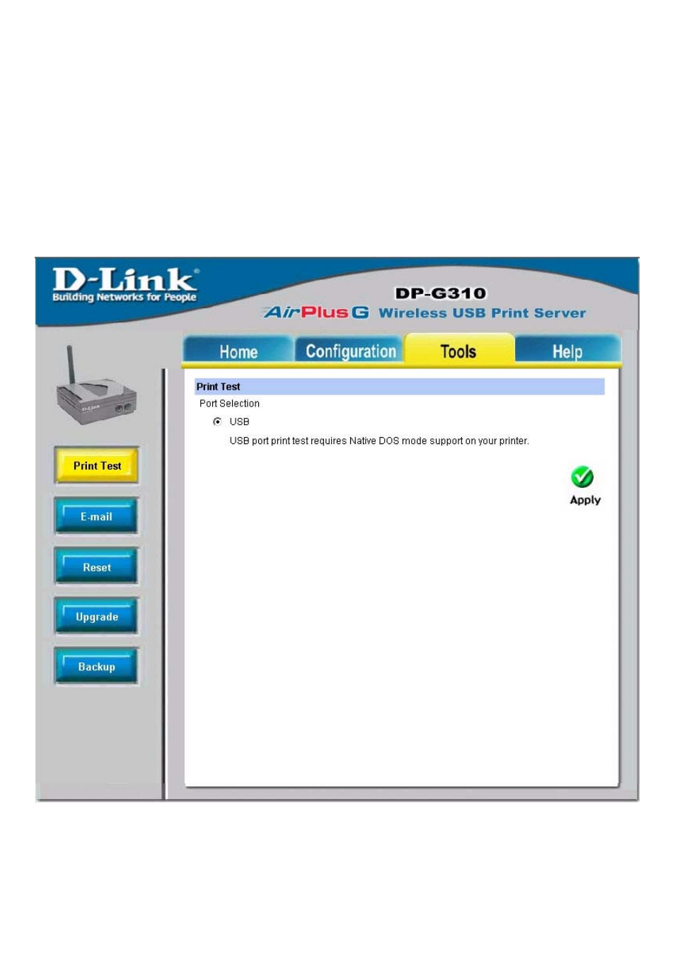 Tools using the web configuration (continued) | D-Link DP-G310 User Manual | Page 24 / 88