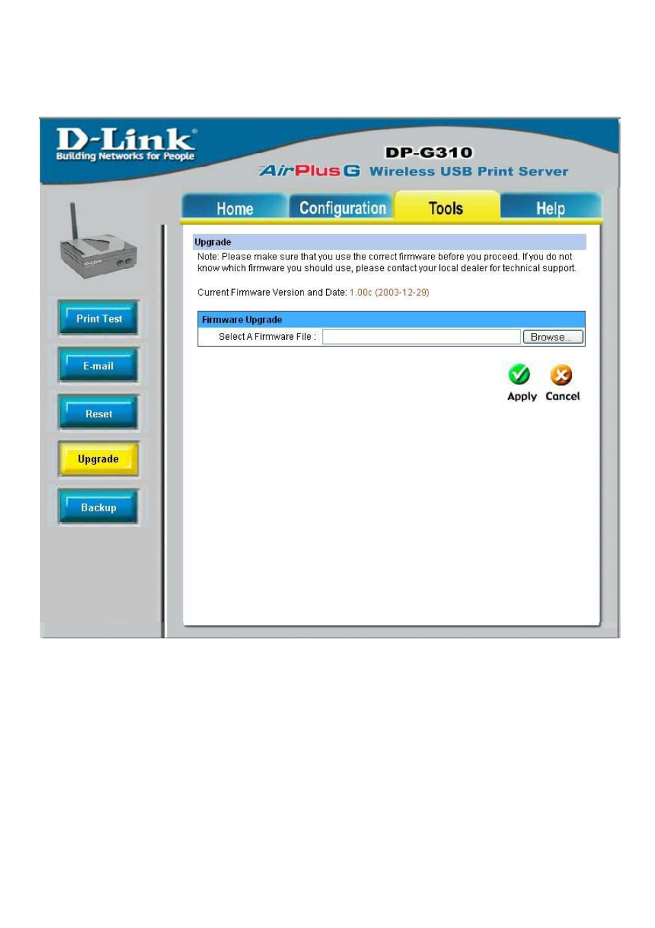 Using the web configuration (continued) | D-Link DP-G310 User Manual | Page 27 / 88