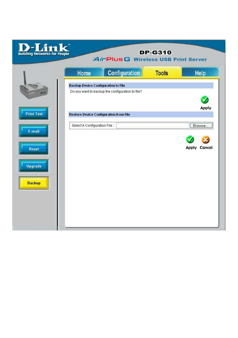 Using the web configuration (continued) | D-Link DP-G310 User Manual | Page 28 / 88