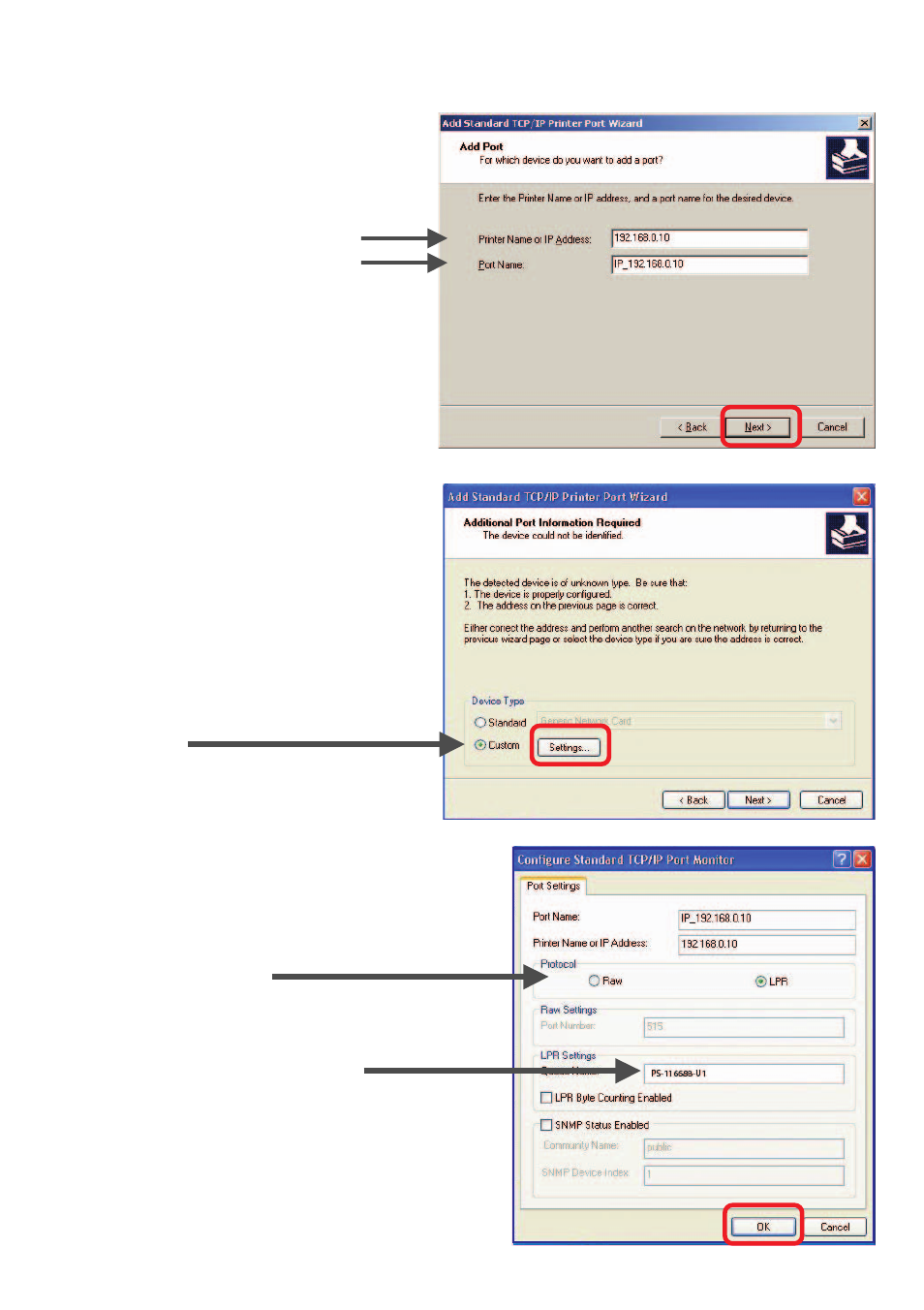Tcp/ip printing for windows xp (continued) | D-Link DP-G310 User Manual | Page 36 / 88