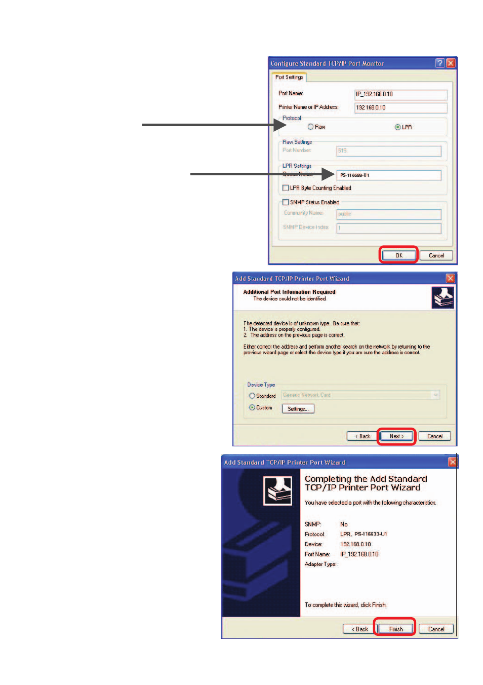 Tcp/ip printing for windows 2000 (continued) | D-Link DP-G310 User Manual | Page 46 / 88