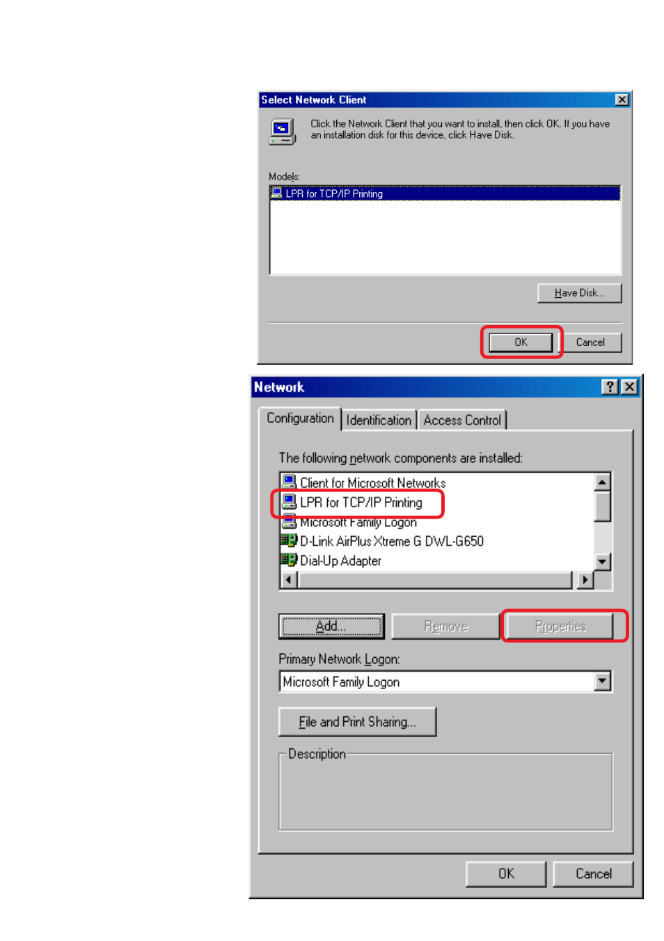 Tcp/ip printing for windows 98se/me (continued) | D-Link DP-G310 User Manual | Page 55 / 88