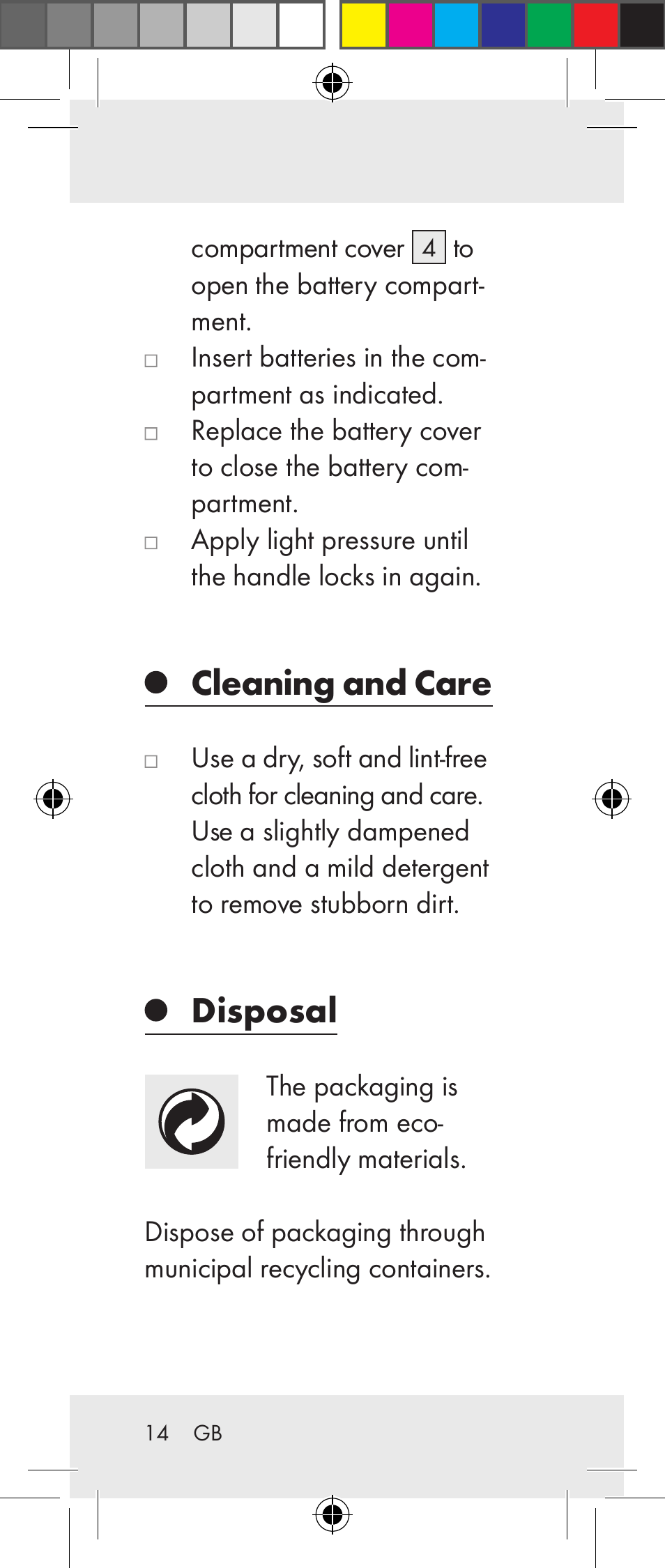 Cleaning and care, Disposal | Livarno Z31237A Z31237B User Manual | Page 14 / 98