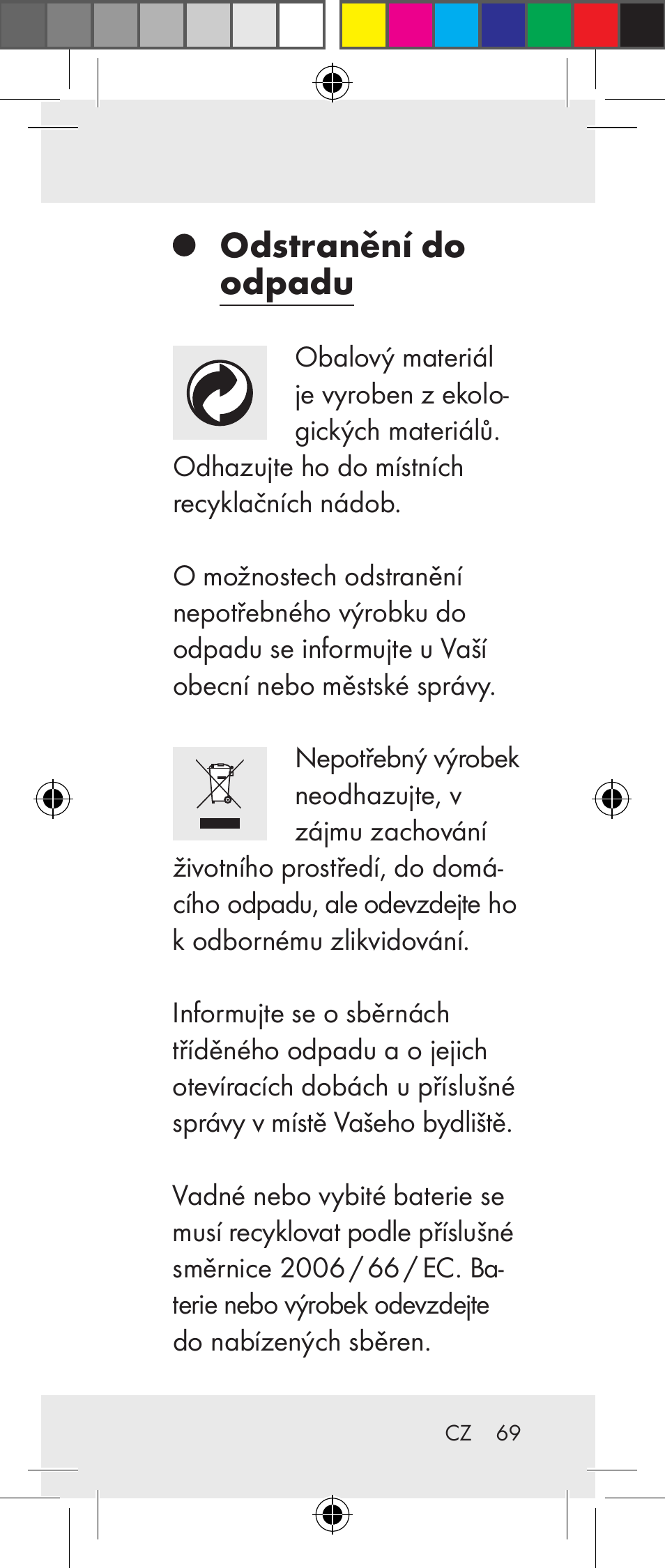 Odstranění do odpadu | Livarno Z31237A Z31237B User Manual | Page 69 / 98