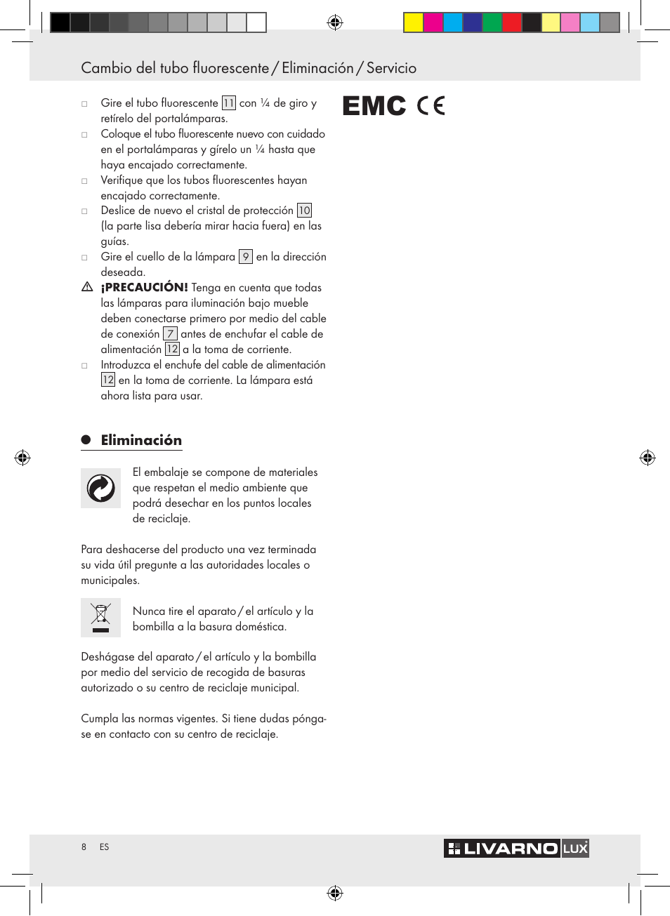 Eliminación | Livarno Z30802A-BS / Z30802B-BS User Manual | Page 10 / 36