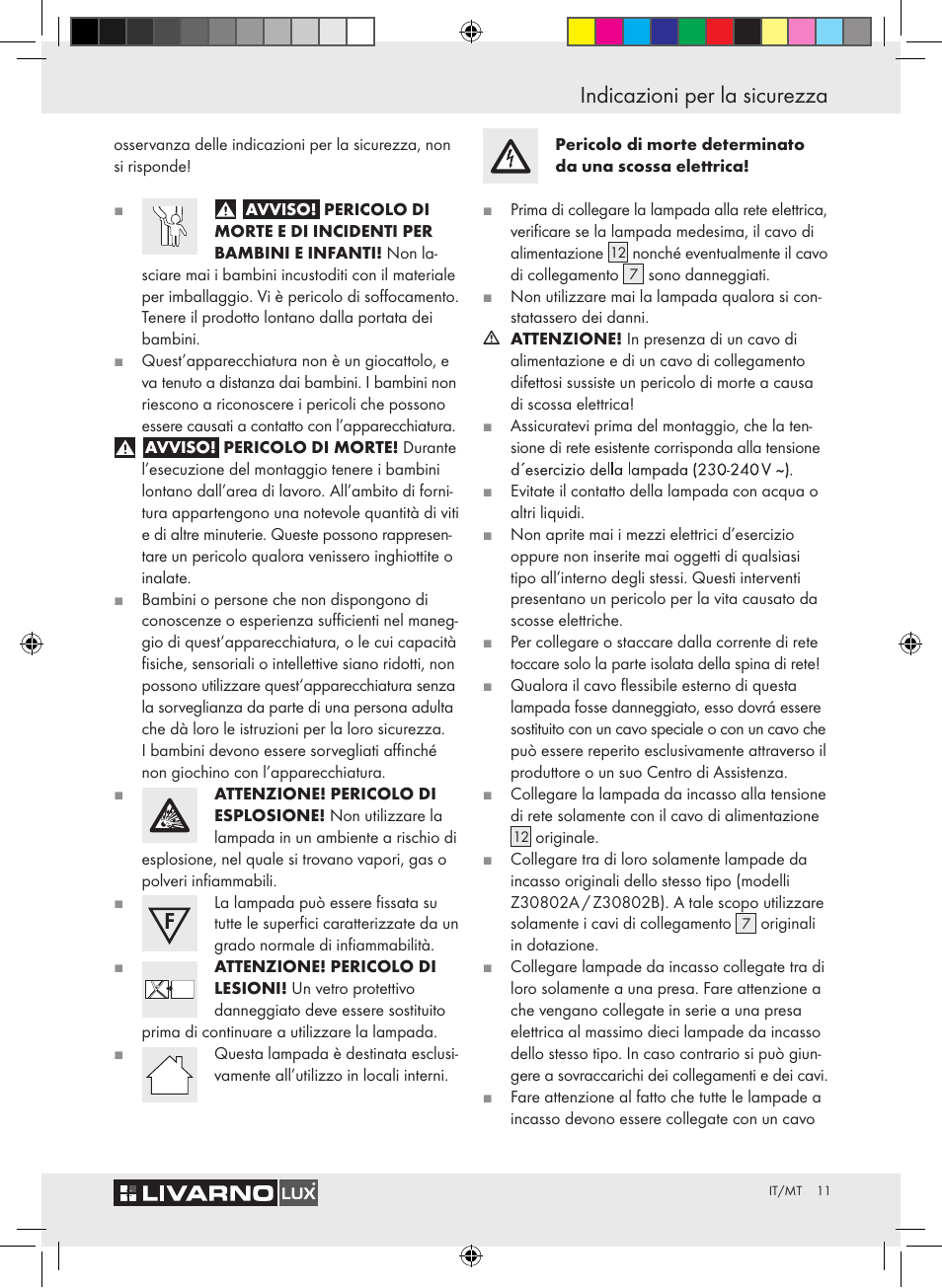 Indicazioni per la sicurezza | Livarno Z30802A-BS / Z30802B-BS User Manual | Page 13 / 36