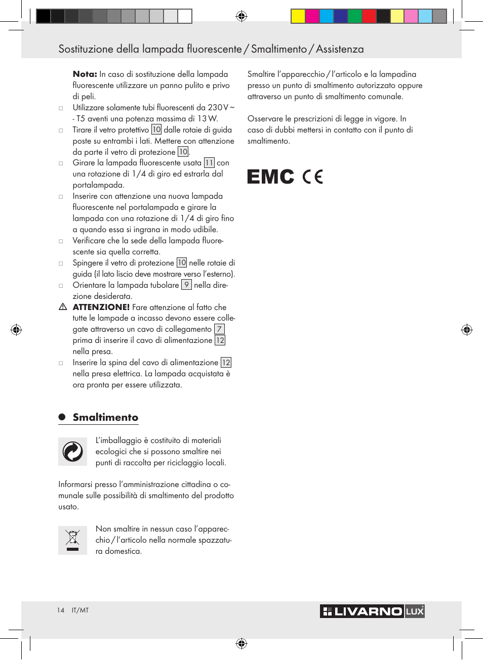 Smaltimento | Livarno Z30802A-BS / Z30802B-BS User Manual | Page 16 / 36