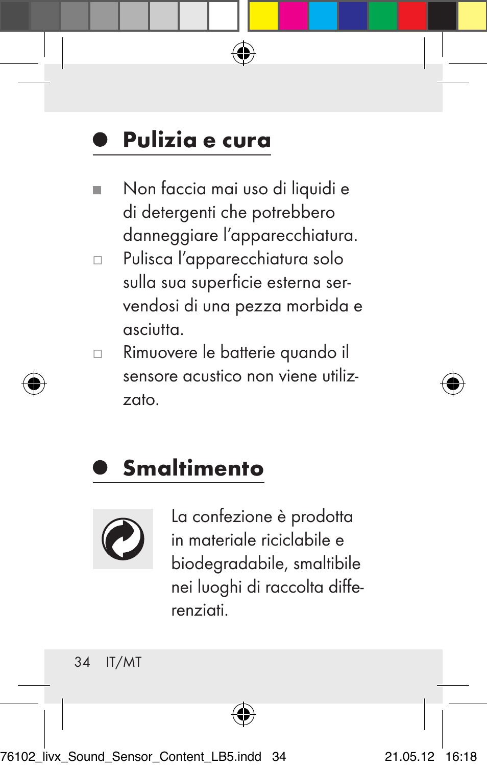 Pulizia e cura, Smaltimento | Livarno Z30425A Z30425B User Manual | Page 34 / 84