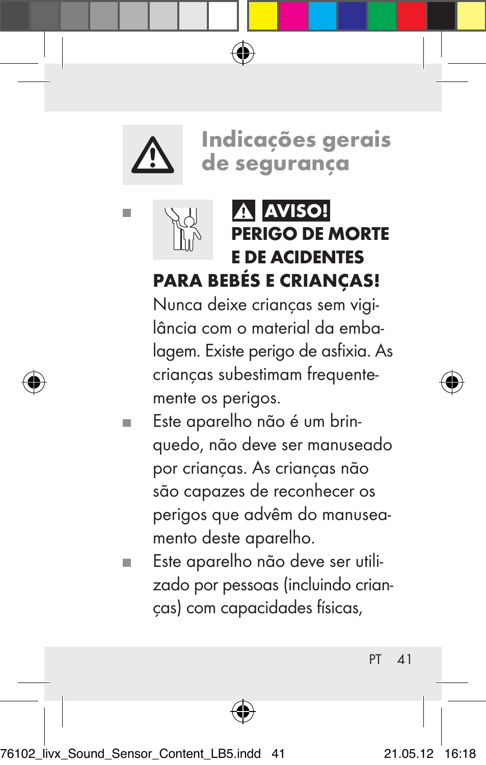 Indicações gerais de segurança | Livarno Z30425A Z30425B User Manual | Page 41 / 84