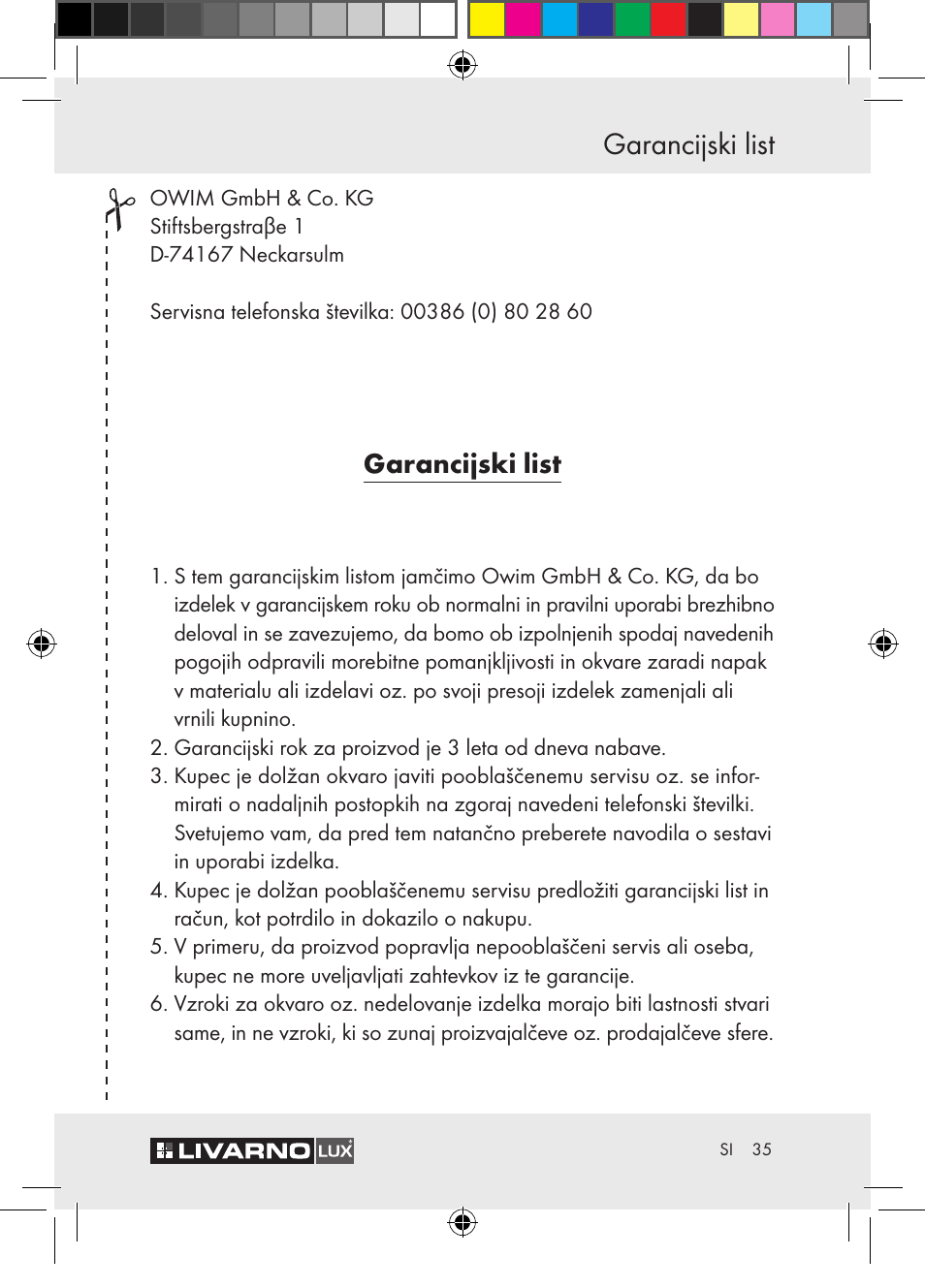 Garancijski list | Livarno Z30652 User Manual | Page 35 / 57